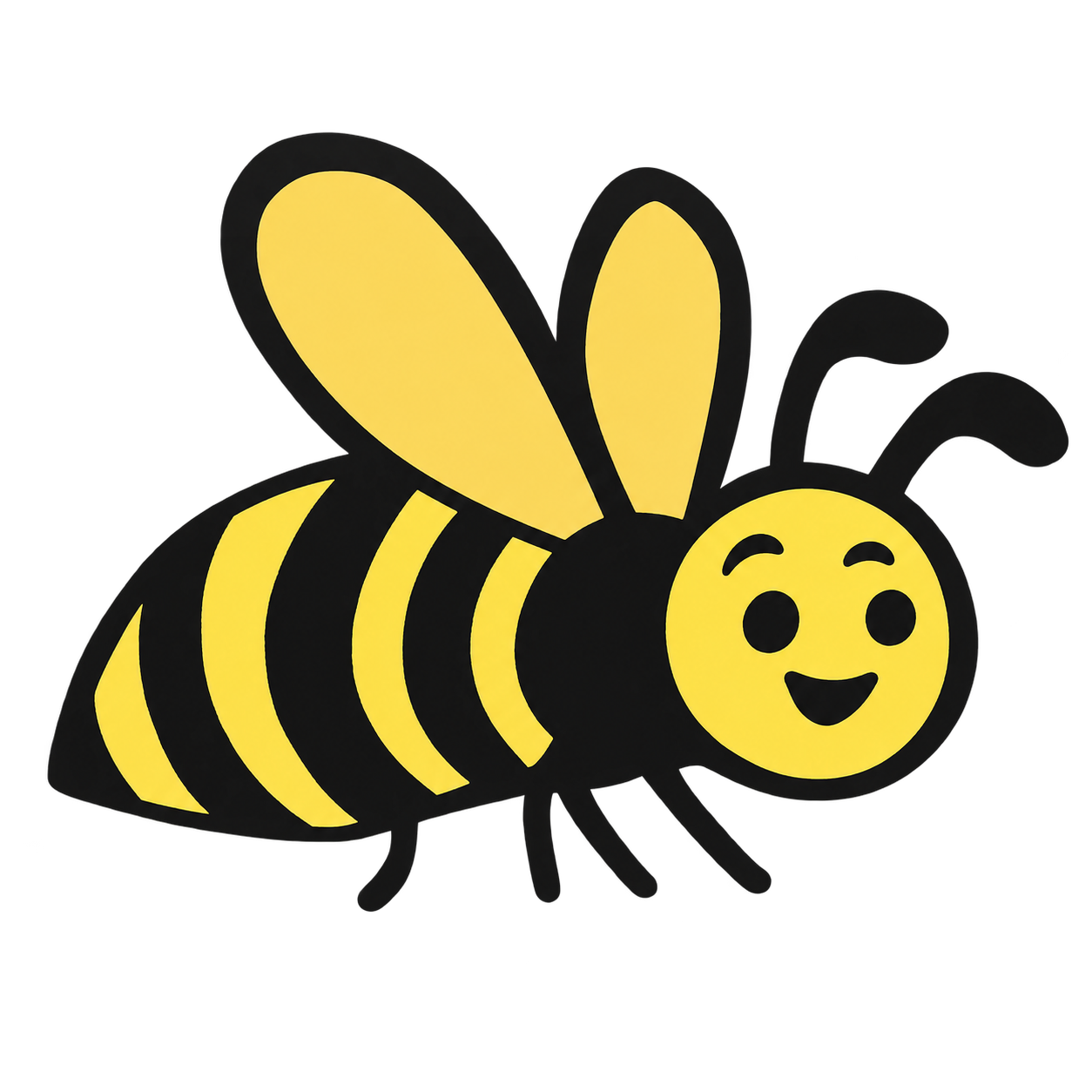 Smiling bee engraving artwork