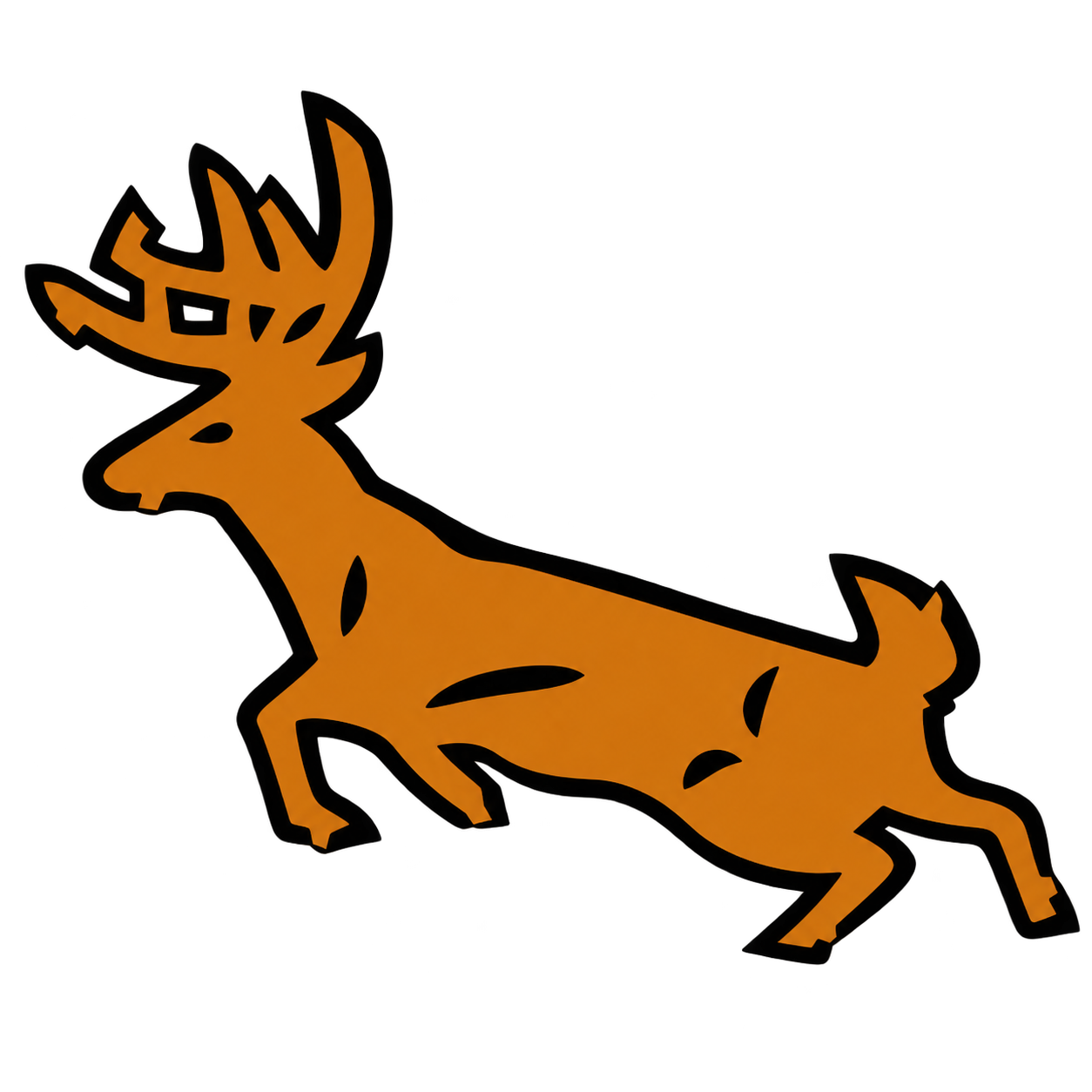 Leaping deer engraving artwork