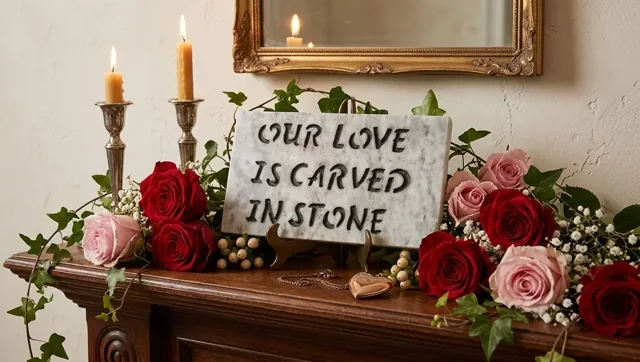 Our Love Is Carved in Stone plaque