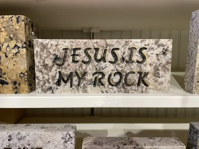 Jesus Is My Rock granite stone