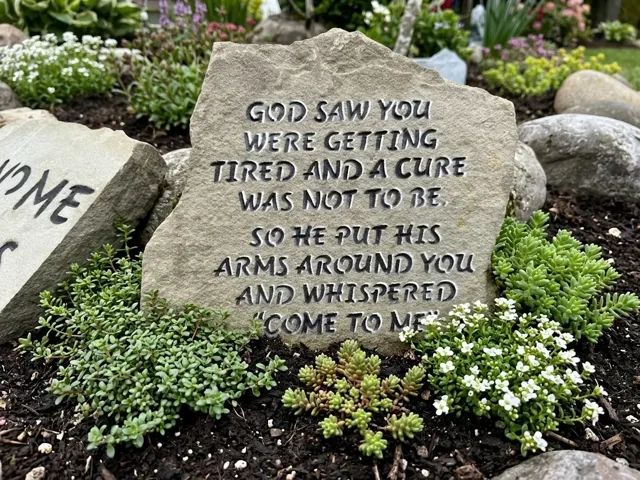God Saw You light granite memorial