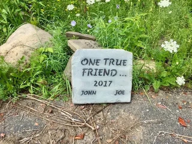 One True Friend memorial stone
