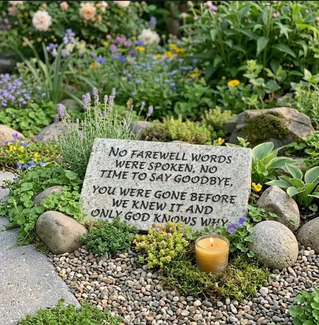 No Farewell Words granite memorial