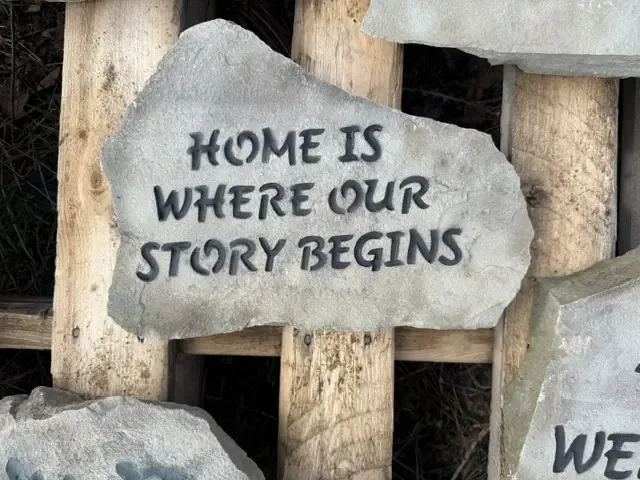 Home Is Where Our Story Begins stone