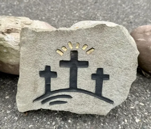 Three-cross faith stone