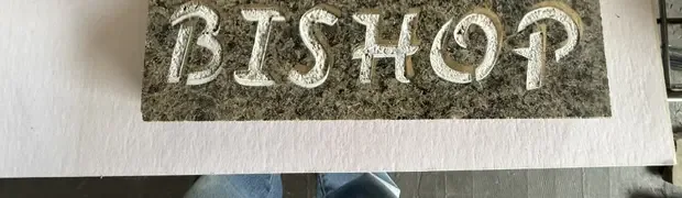 Bishop personalized granite name plaque