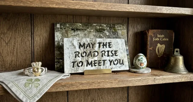 May the Road Rise granite plaque