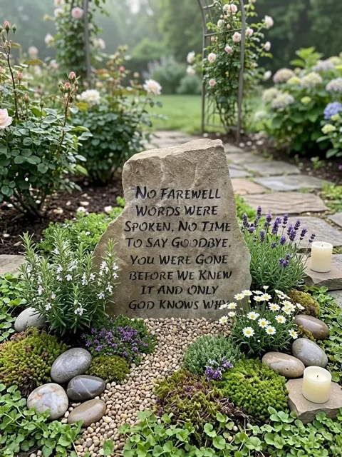 No Farewell Words fieldstone memorial