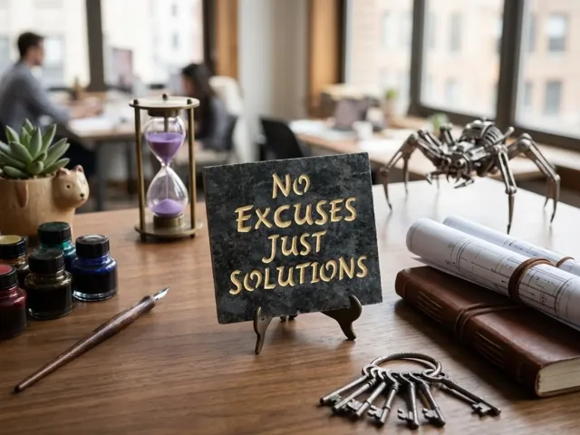 No Excuses, Just Solutions plaque