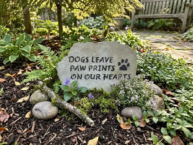 Dogs Leave Paw Prints stone