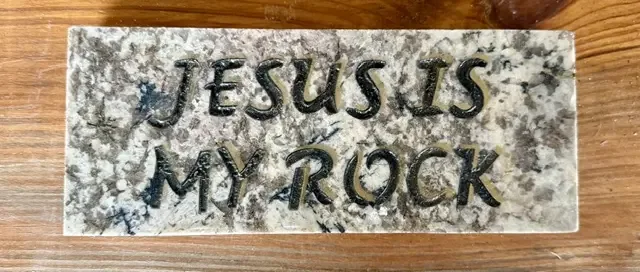Jesus Is My Rock light granite plaque