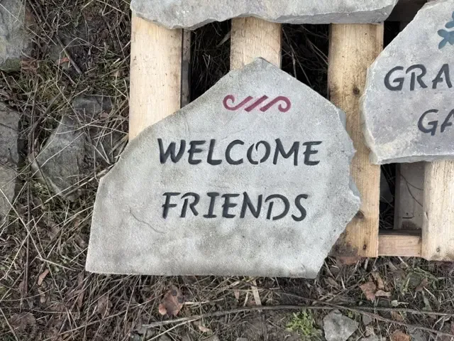 Welcome Friends garden stone