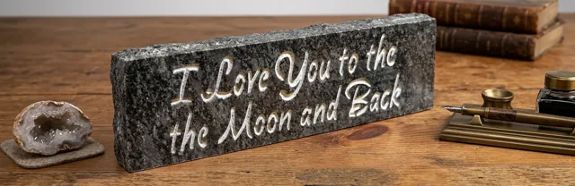 To the Moon and Back granite plaque