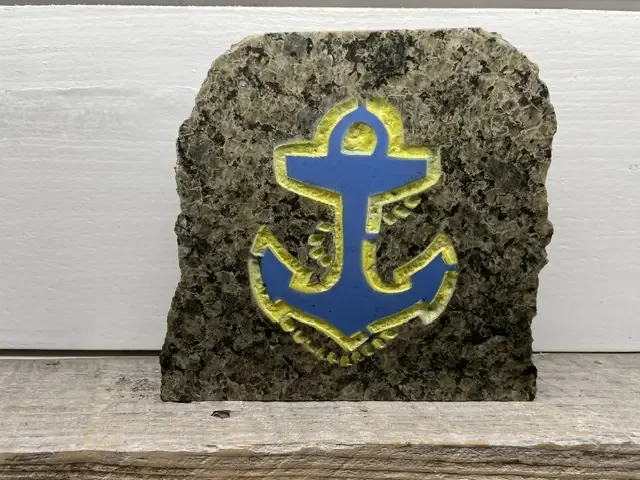 Navy anchor granite stone