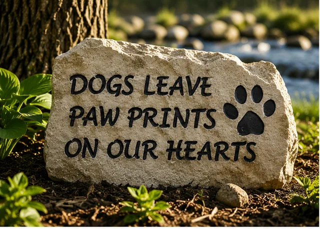 Dogs Leave Paw Prints on Our Hearts · saying-only