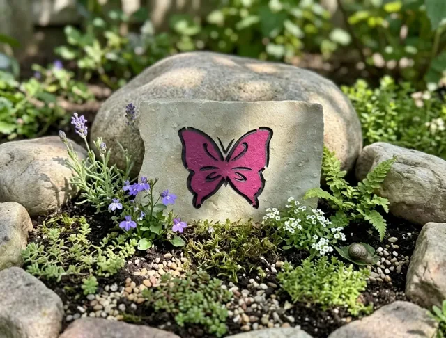 Butterfly decorative stone
