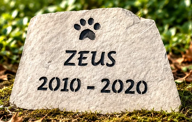 Zeus · Paw Print, Name & Dates