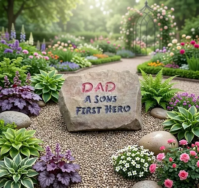 Dad, a Son's First Hero stone