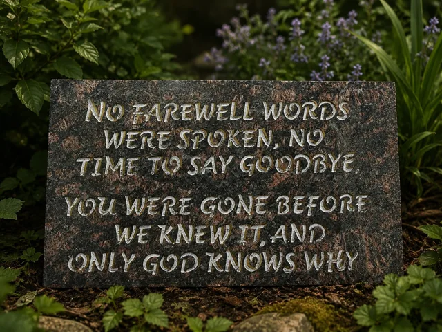 No Farewell Words · garden remembrance