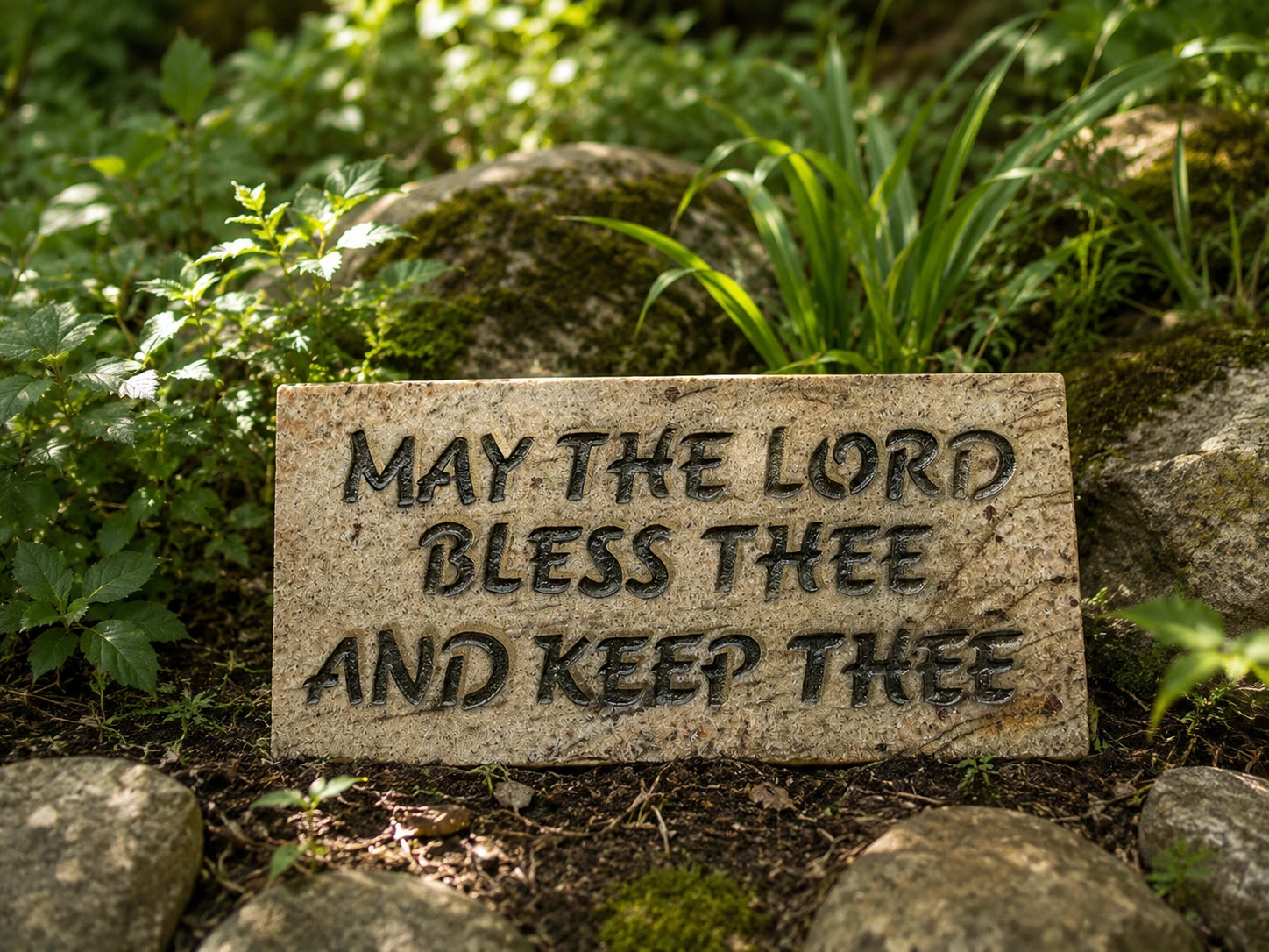May the Lord Bless Thee and Keep Thee engraved in granite