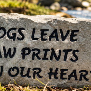 Dogs Leave Paw Prints on Our Hearts – Pet Memorial Stone